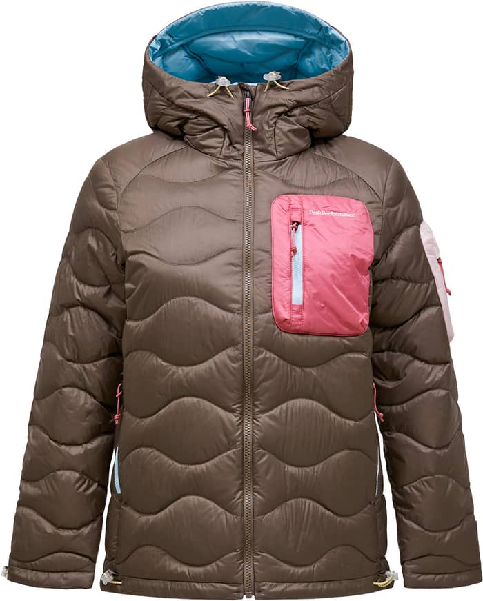 W Helium Utility Down Hood Terrain Tan Mountain Blush
