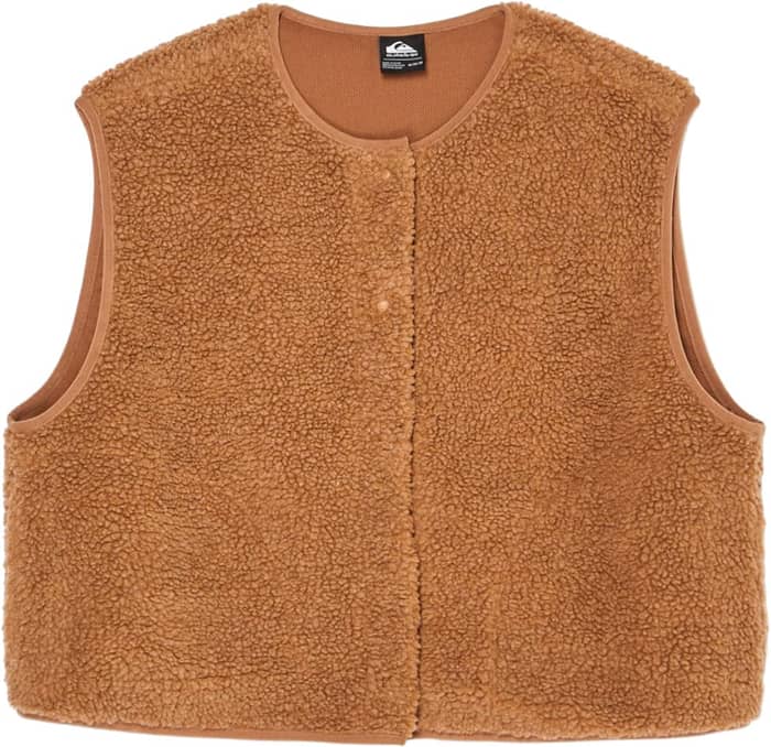 Cropped Sherpa Vest W Rawhide