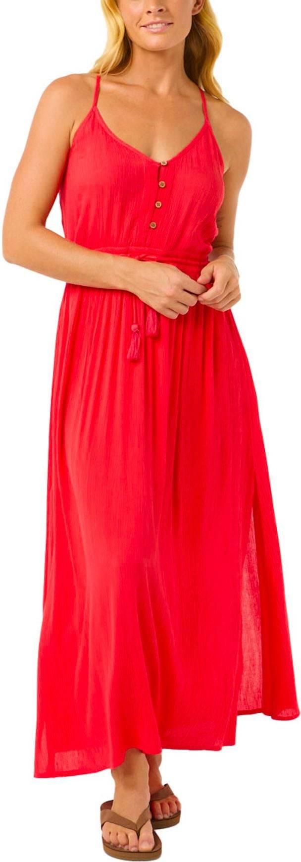 Classic Surf Maxi Dress W Hibiscus Red