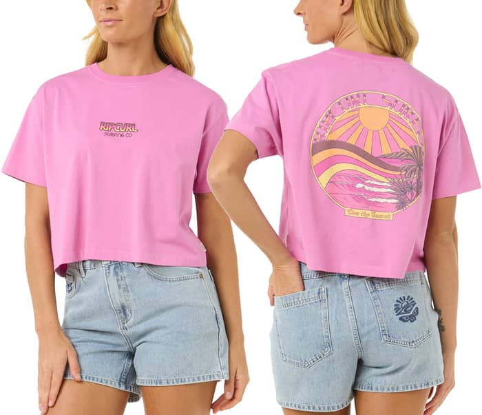 Sun & Sea Crop Tee W Pink