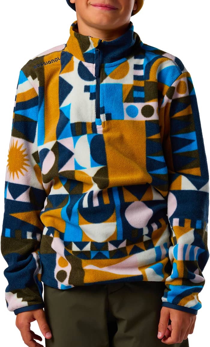 Jr Quarter Zip Polar Fleece Jr Potpourri Blazing Blue