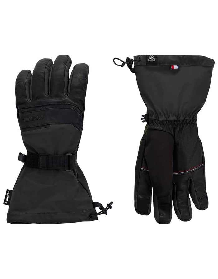 M Leather Mix Ski Gloves R-Shell Black