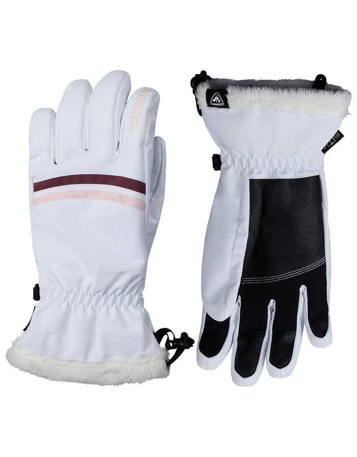 W Piste Ski Gloves R-Shell Dry White