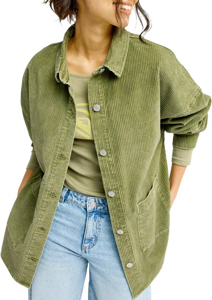 Kick Back Washed Cord Shirt Winter Moss