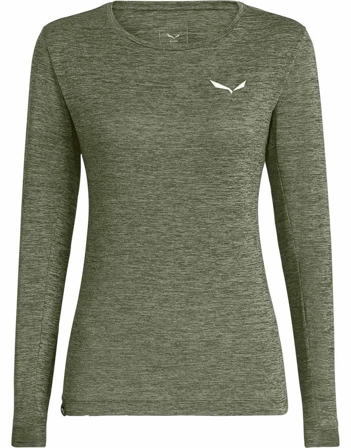 Puez Melange Dry W L/S Tee Faded Green Melange