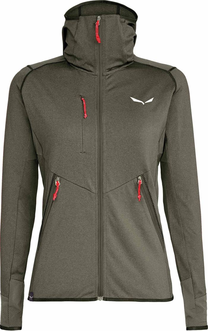 Agner Hybrid PL DST W FZ Hoody Faded Green Melange