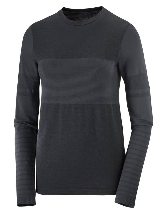 Sntial Wool Ls Top W Deep Black