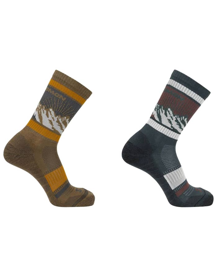 Socks Out Alps Crew 2-Pack Ponderosa Pine/Toasted Coconut