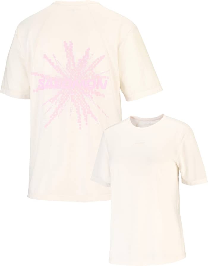 Shkout Core SS Tee GFX W Whisper White Pink Frosting Icy Pink