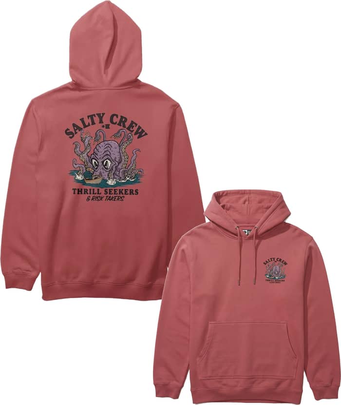 Kraken Monst Hoodie Washed Red