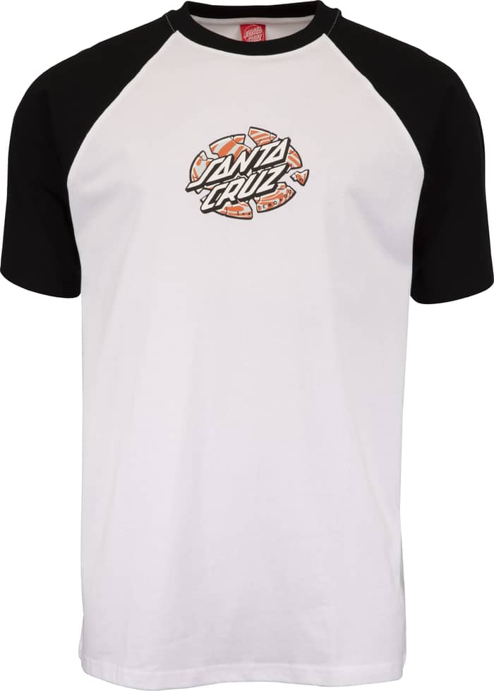 Warp Broken Dot Raglan T-Shirt Black/ White