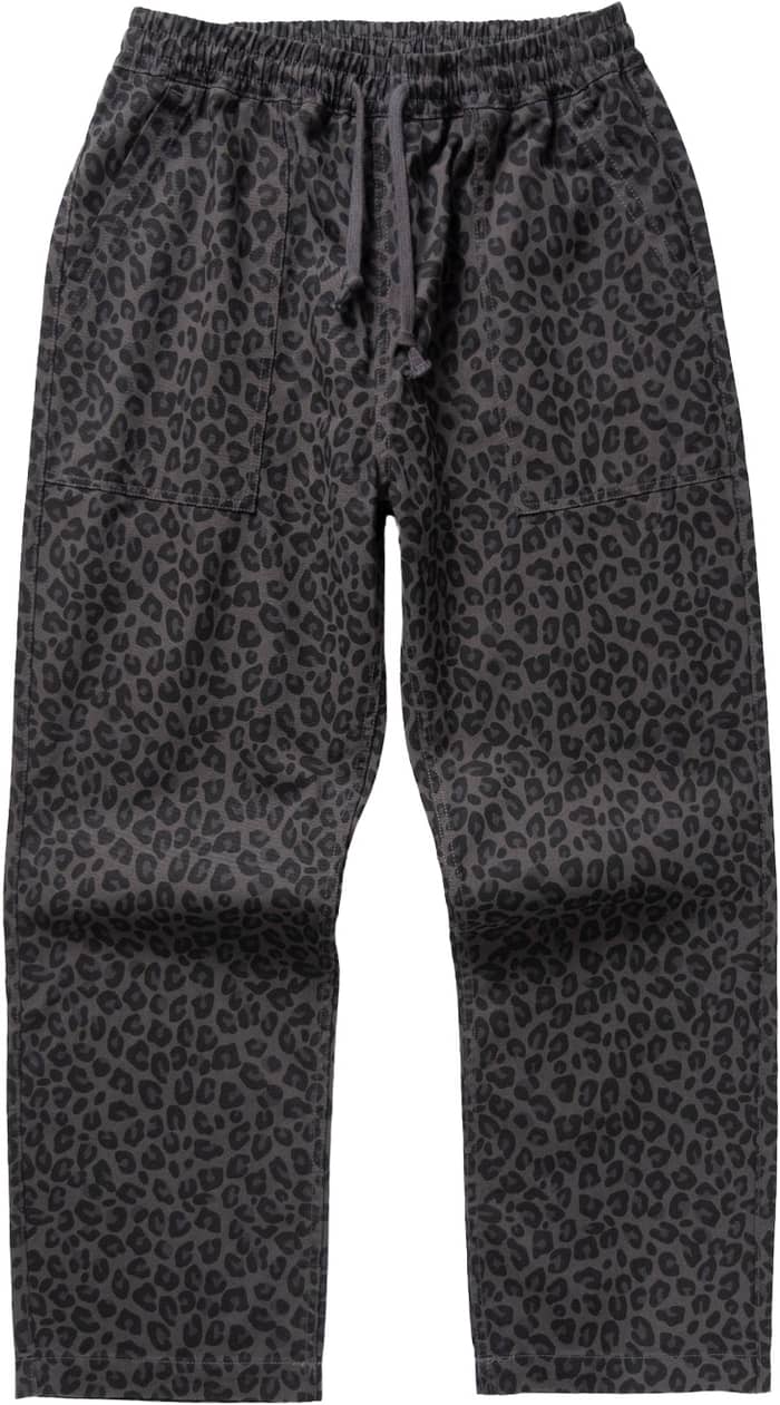 Patterned Easy Chef Pants Black Leopard