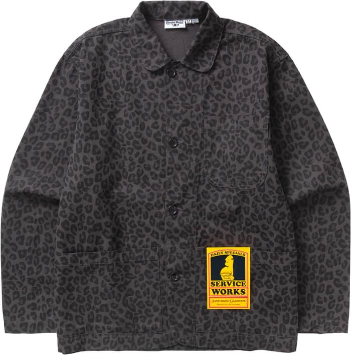 Patterned Easy Chef Shirt Black Leopard