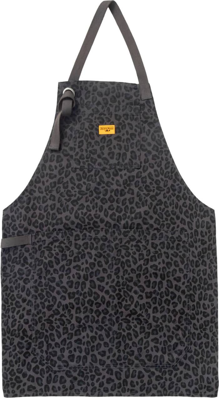 Patterned Apron Black Leopard