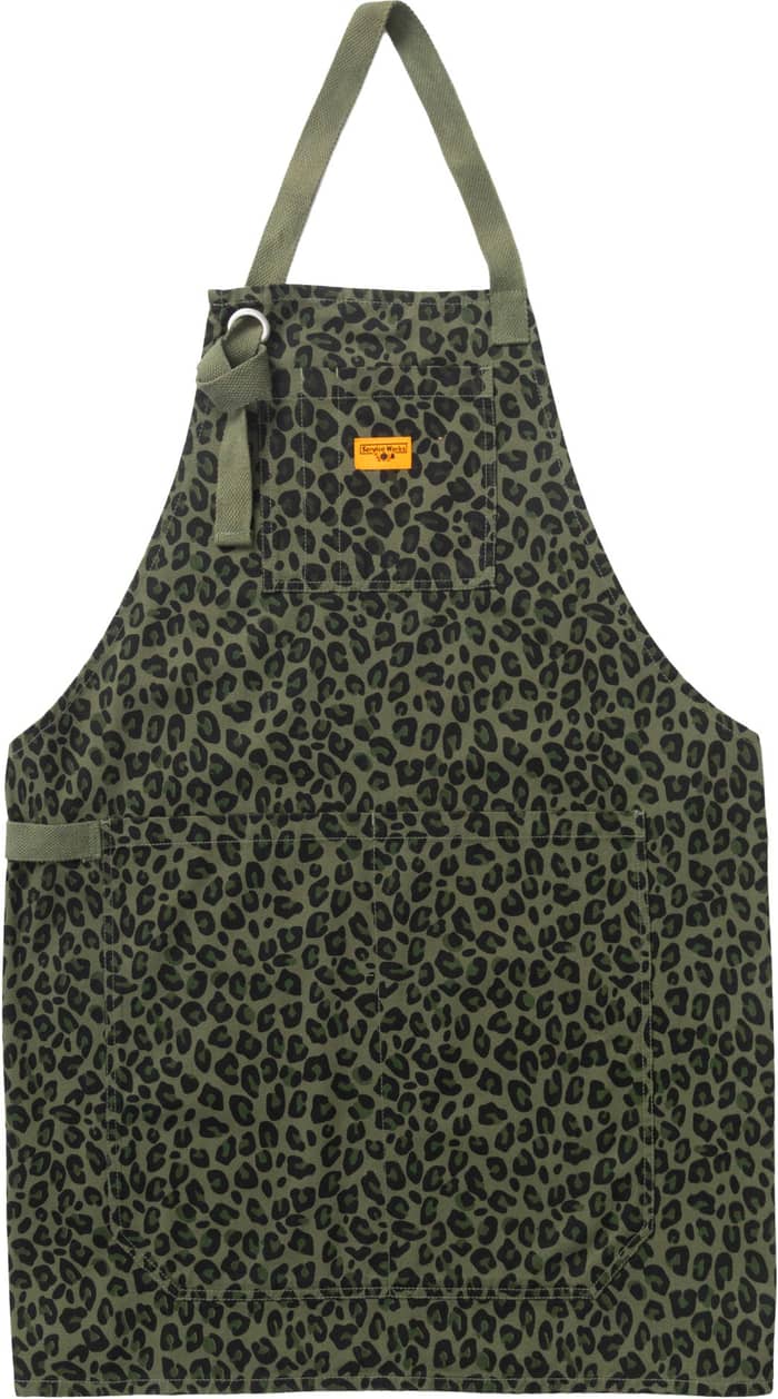 Patterned Apron Green Leopard