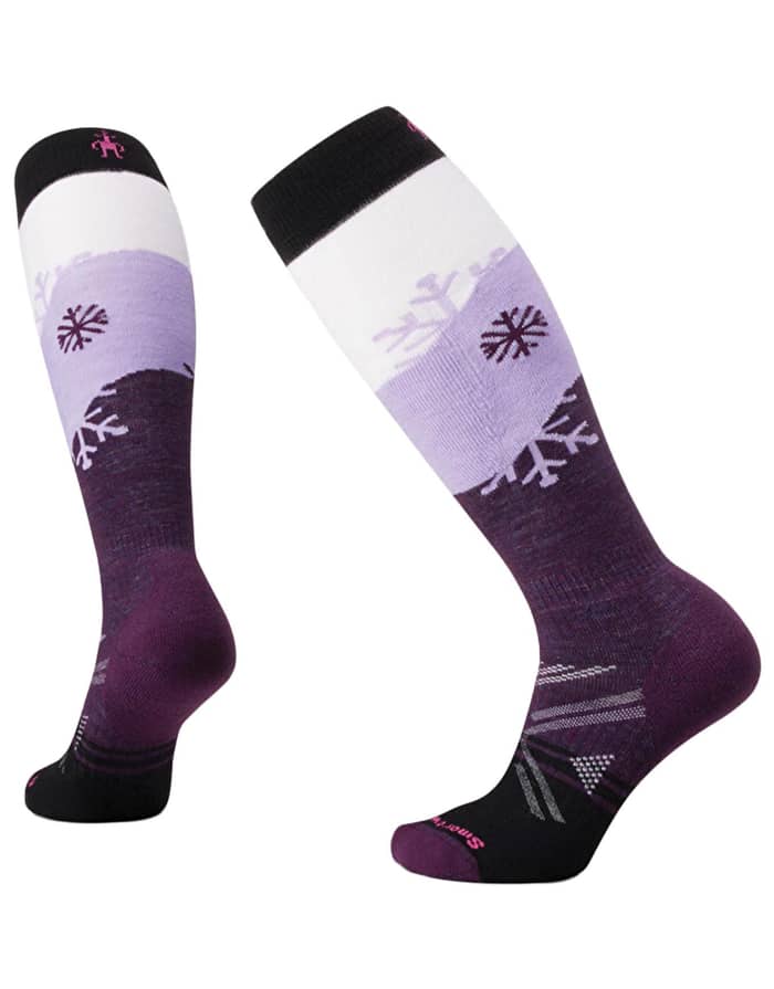 W Ski Full Cushion Snowpocalypse Pattern OTC Socks Purple Iris
