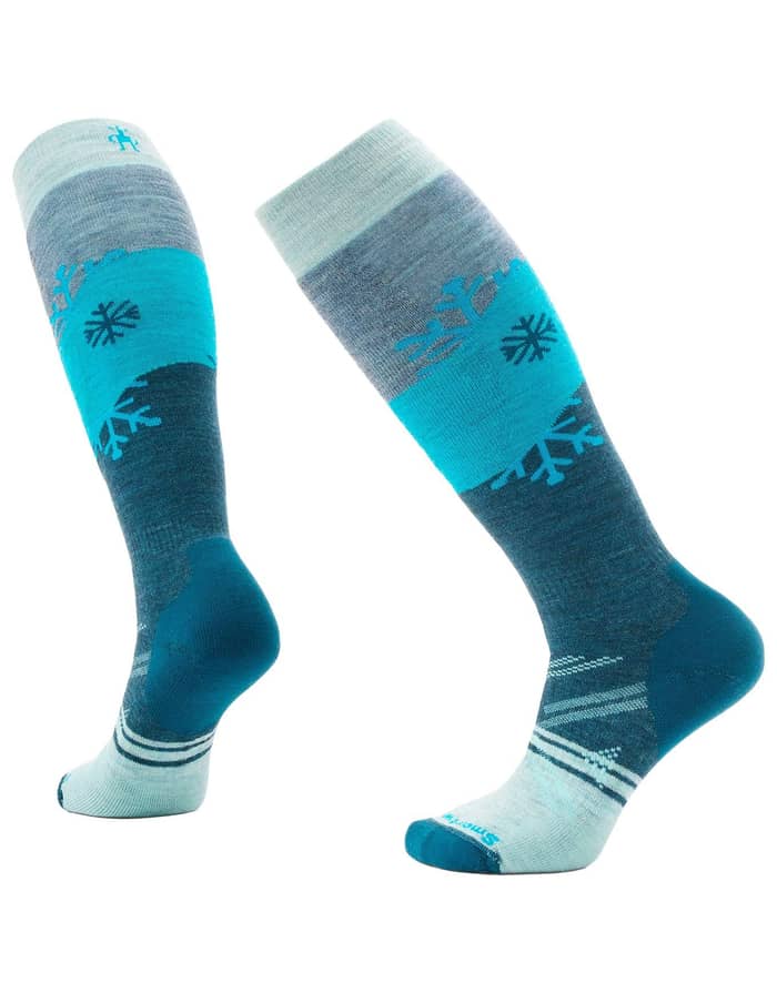 W Ski Full Cushion Snowpocalypse Pattern OTC Socks Frosty Green