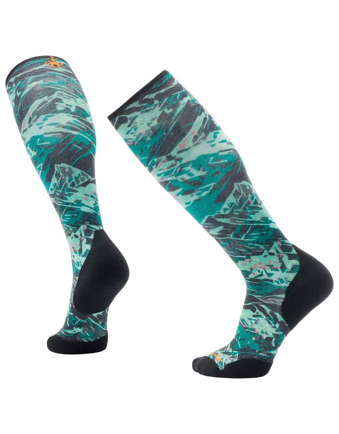 Ski Targeted Cushion Green Slopes Print OTC Socks Black