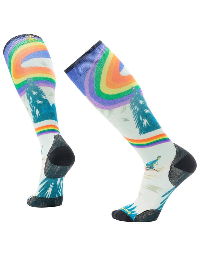 Ski Zero Cushion Rainbow Trails Print OTC Socks Laguna Blue
