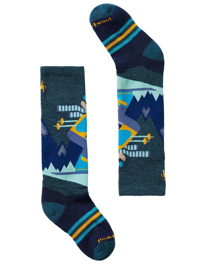 Kids' Wintersport Full Cushion Mountain Moose OTC Socks Twilight Blue