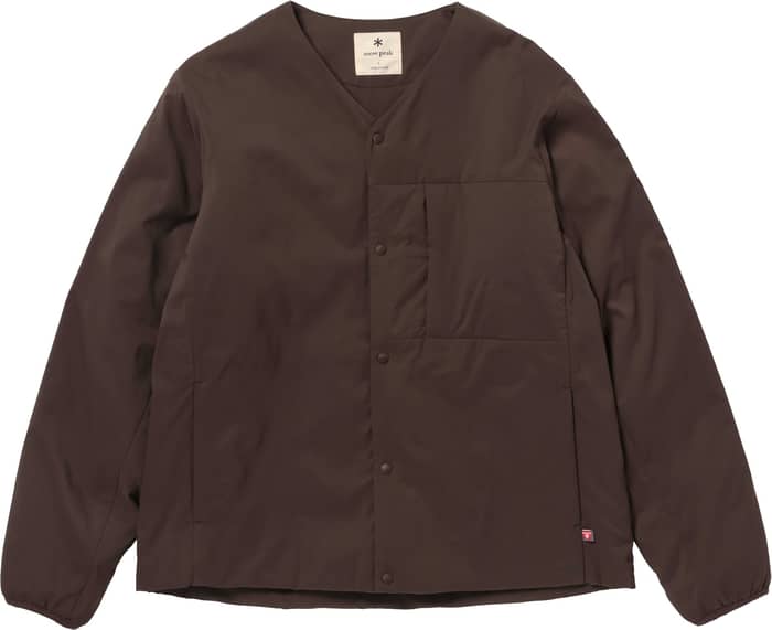 Flexible Insulated Cardigan Dark Brown