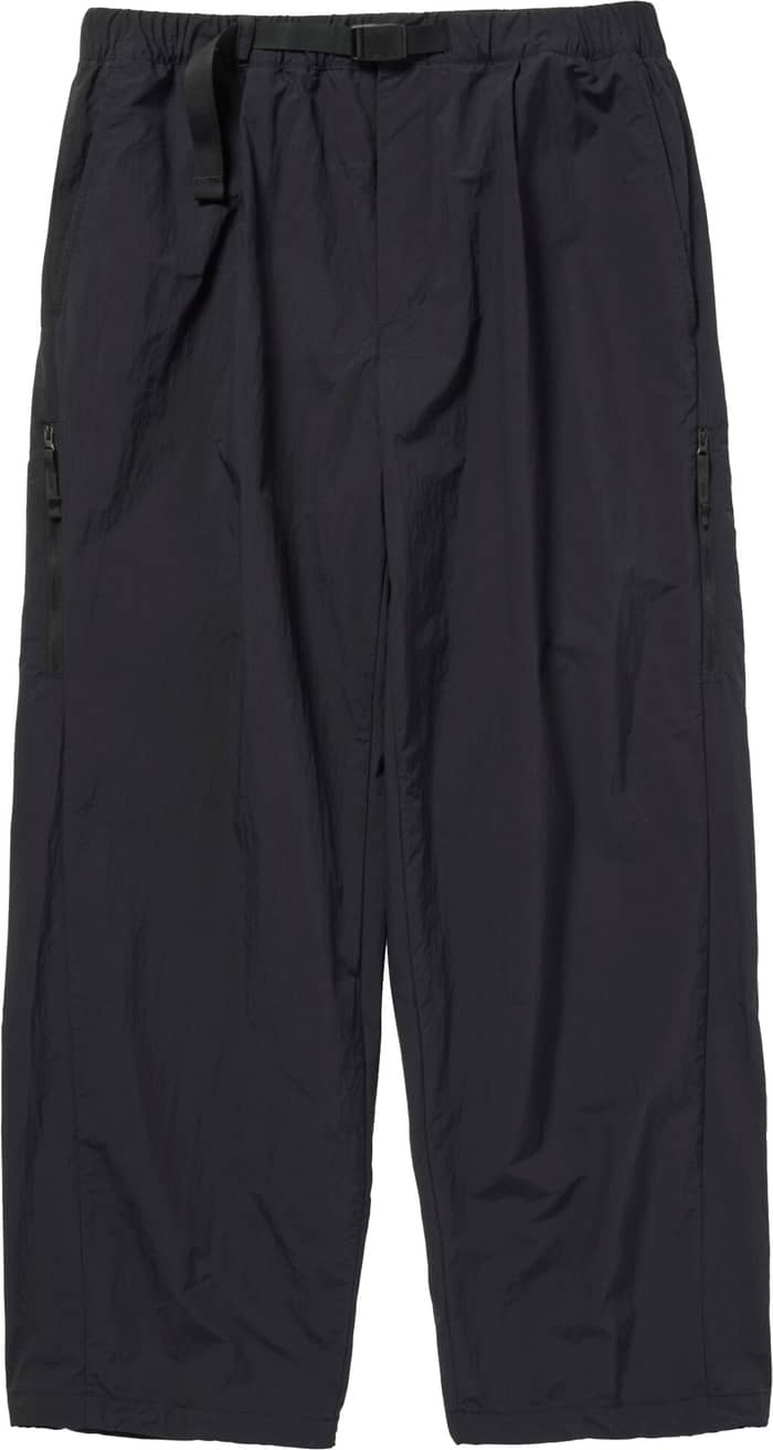 Nylon Double Rip Pants Black