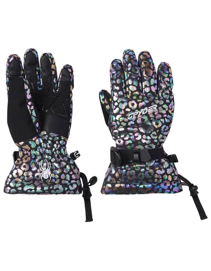 Youth Overweb Ski Gloves Leopard