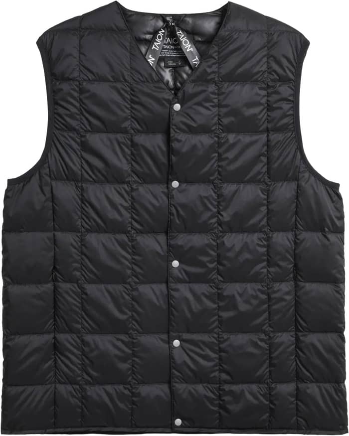V-Neck Button Down Vest Black