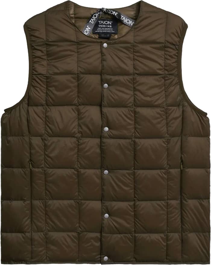 Crew Neck Button Down Vest Dark Choco