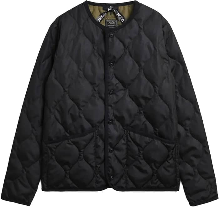 Military Crew Neck Down Jacket Black