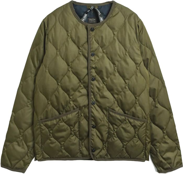 Military Crew Neck Down Jacket Dark Olive