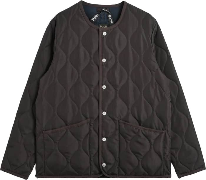 Military Crew Neck Down Jacket Dark Choco