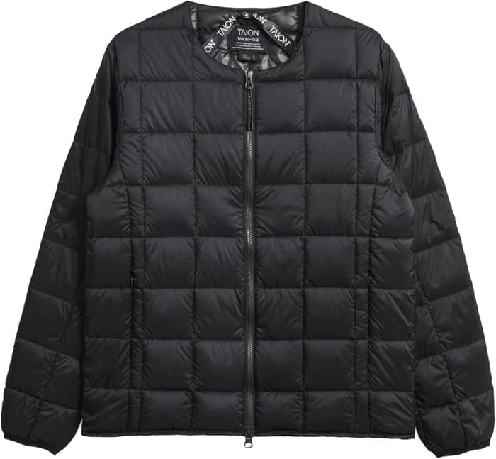 Crew Neck W-Zip Down Jacket Black