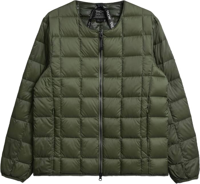 Crew Neck W-Zip Down Jacket Dark Olive