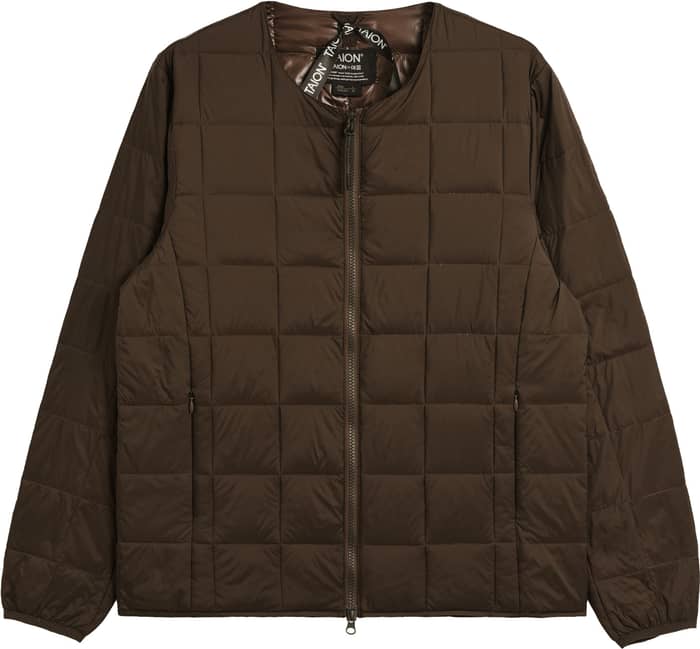Crew Neck W-Zip Down Jacket Dark Choco