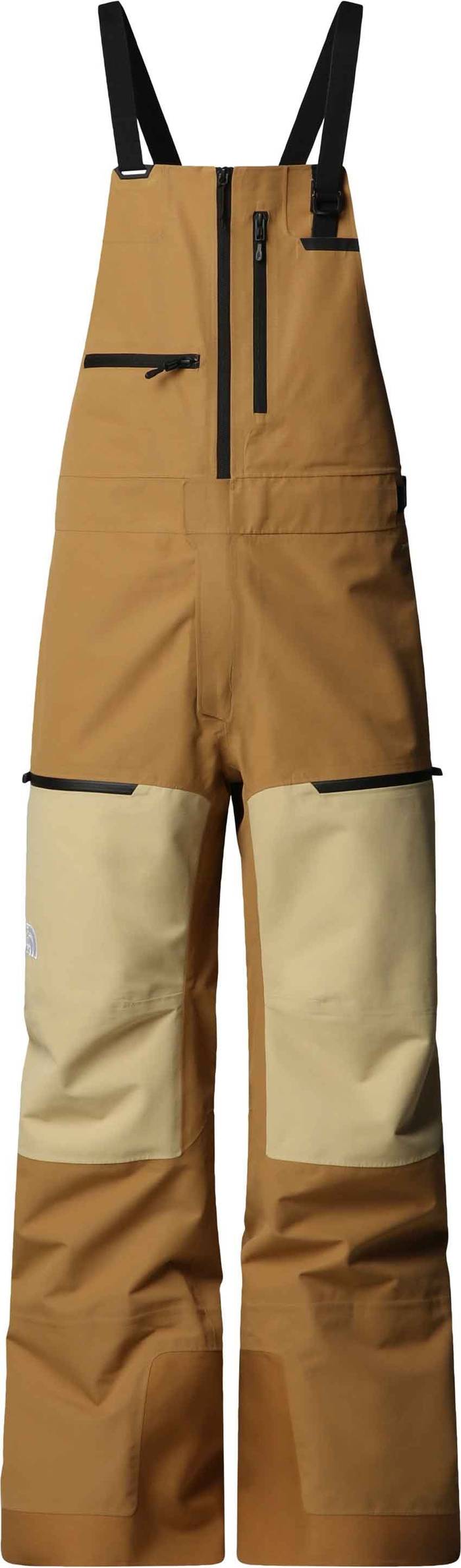 The North Face M Ceptor Bib Utility Brown Khaki Stone Ski trousers