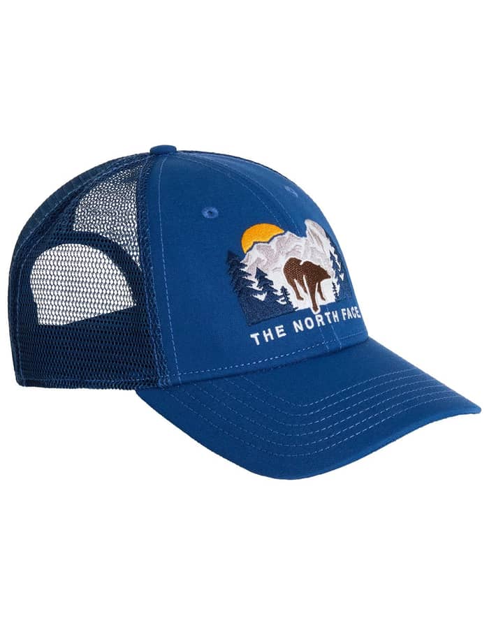 Embroidered Mudder Trucker Shady Blue Bear Graphic