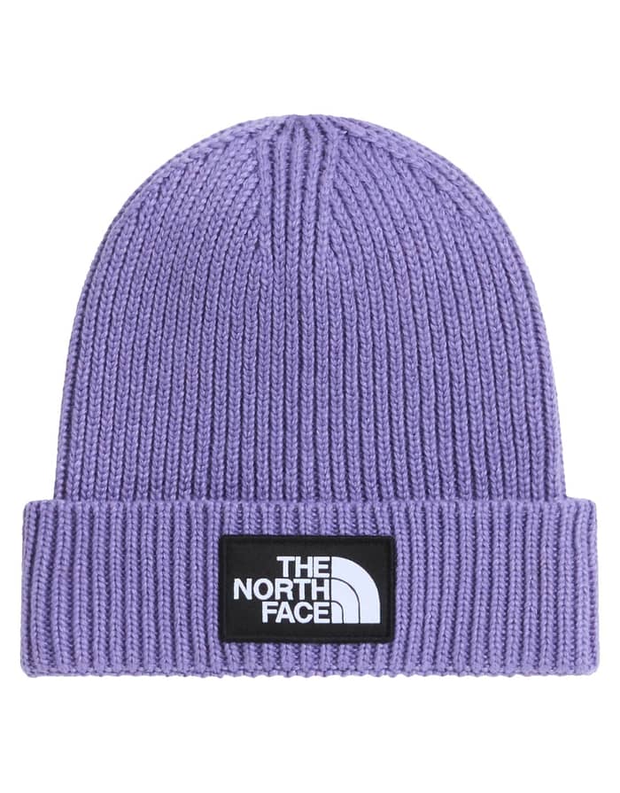Kids TNF Logo Box Cuffed Beanie Grounded Plum