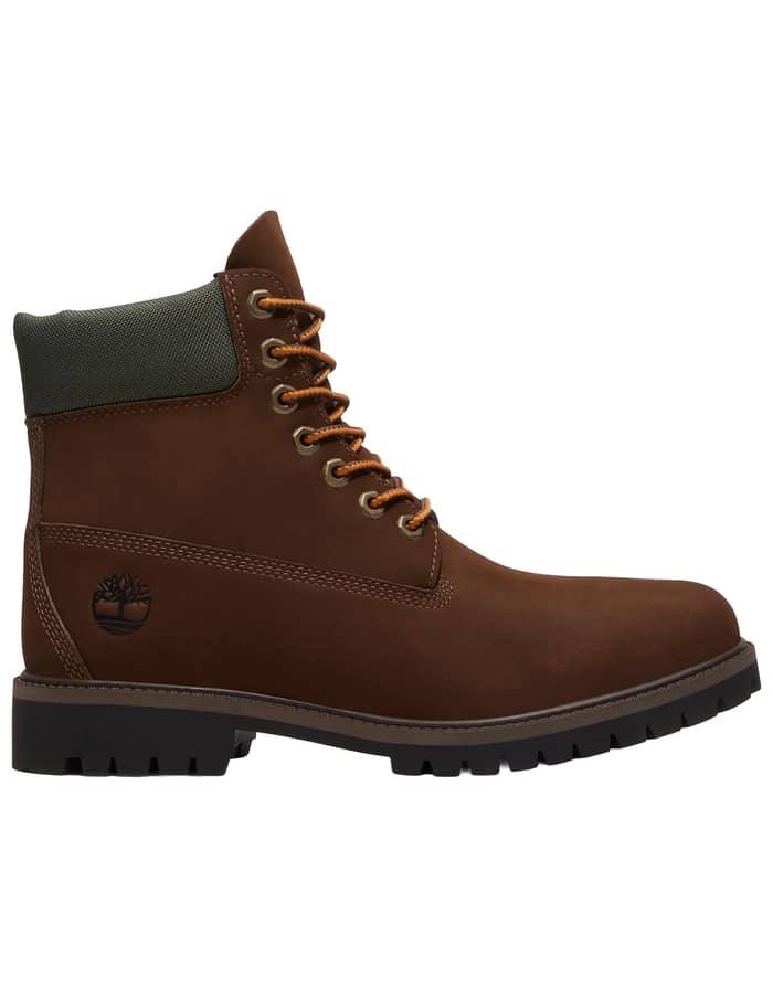 Timberland Heritage 6" Lace Up Waterproof Boot Dk Brown Nubuck W Gold