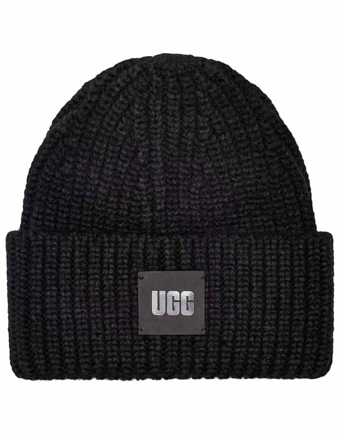 Ugg U Chunky Rib Beanie Black Women's Hats : Snowleader