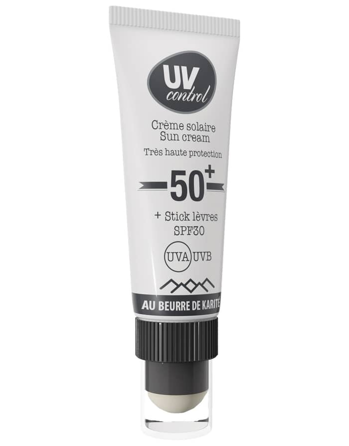 Tube SPF50 et Stick SPF30 aux ingredients bio