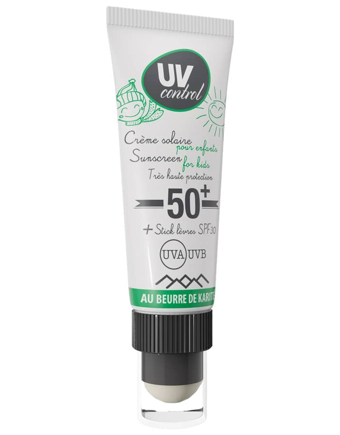 Tube SPF50 et Stick SPF30 aux ingredients bio Enfant