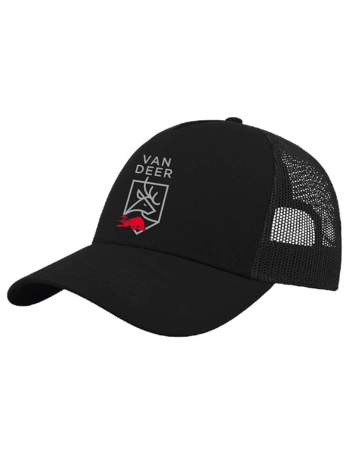Wolf Tooth Trucker Cappellino Unisex - Nero, Taglia Unica, Visiera Curva, Retro In Mesh