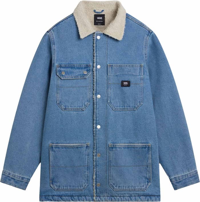 Drill Chore Denim Sherpa Coat Stonewash Blue
