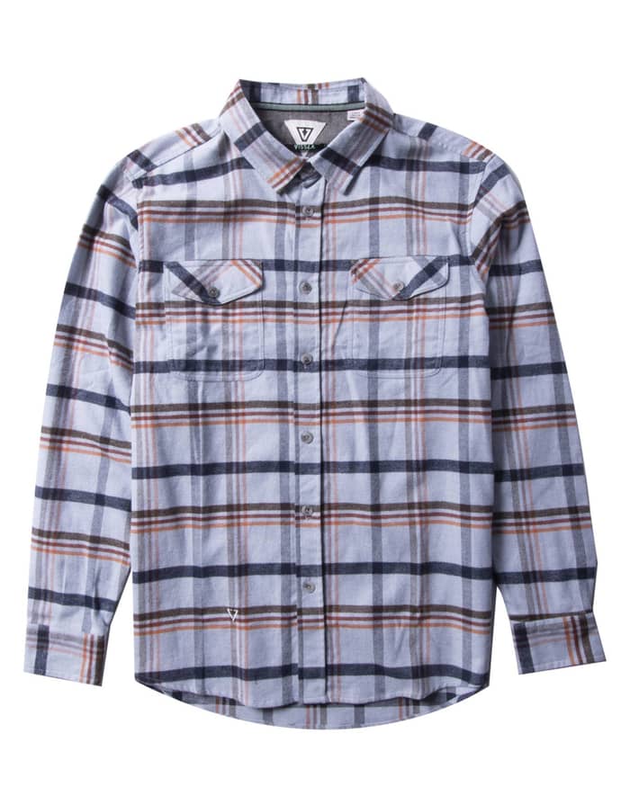 Central Coast LS Flannel Faded Denim
