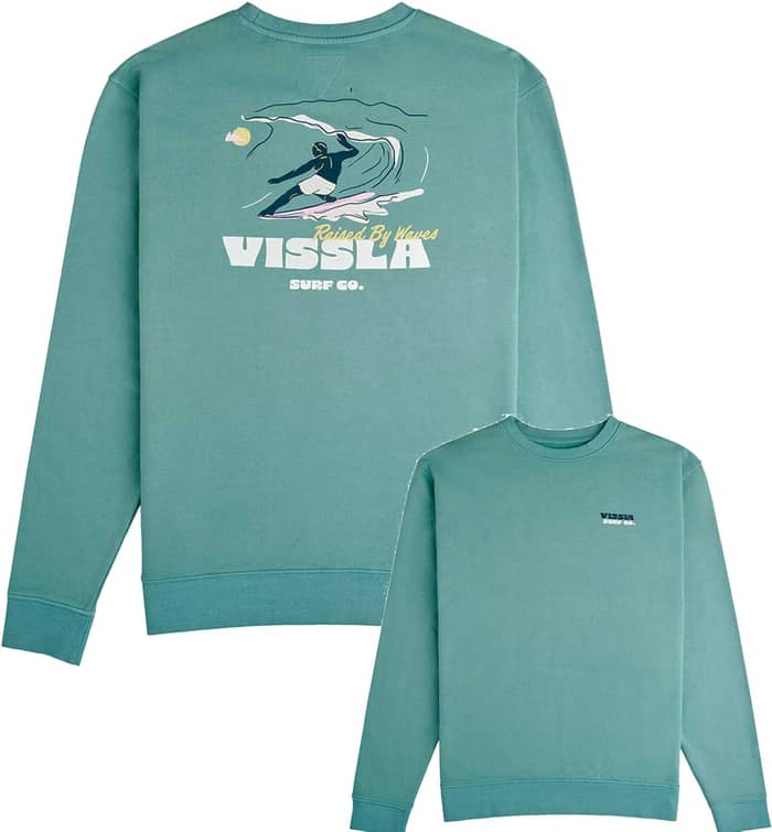 Sunset Waves Crew Fleece Smokey Jade