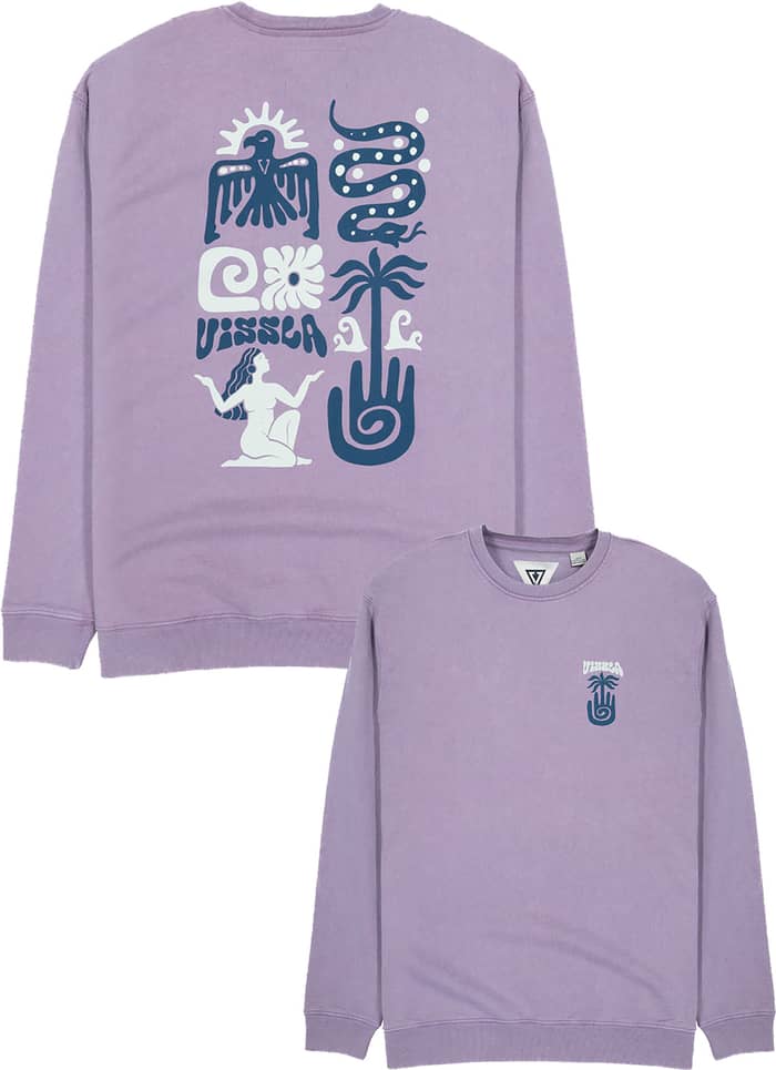 Aquemini Crew Neck Washed Fleece Dusty Lilac