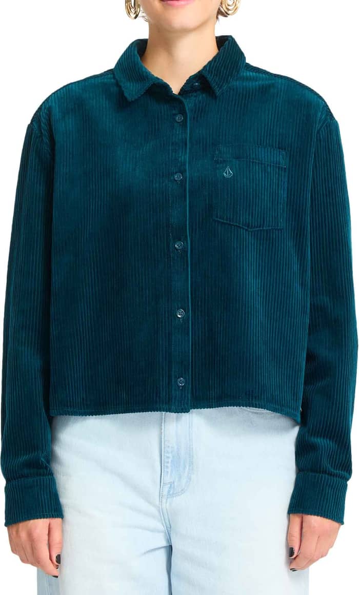 Weellow Cord Shirt W Emerald Green