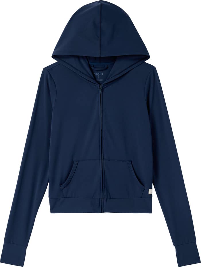 Vuori Allthefeels Mini FZ Hoodie W Blue Coast