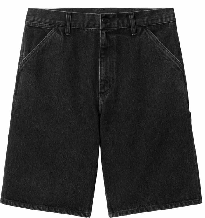 Single Knee Short Stone Washed Black